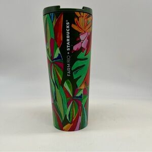 Starbucks 16oz Farm Rio Stainless Steel Tumbler Cold Cup Leaves 2025